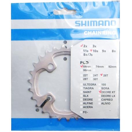 Plateau SHIMANO XT FC-M785 2x10v - 26T Intérieur